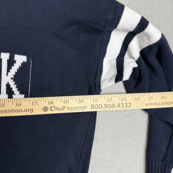 Brandy Melville‎ Sweater New York Slouchy Crewneck Pullover Preppy Blue One Size - Picture 3 of 5